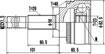 Dynamatrix DCV859022 - Шарнірний комплект, ШРУС, приводний вал autocars.com.ua