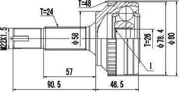 Dynamatrix DCV859026 - Шарнирный комплект, ШРУС, приводной вал avtokuzovplus.com.ua