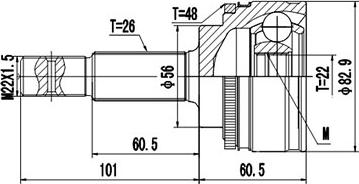 Dynamatrix DCV859028 - Шарнирный комплект, ШРУС, приводной вал avtokuzovplus.com.ua