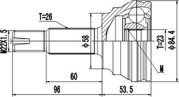 Dynamatrix DCV859036 - Шарнірний комплект, ШРУС, приводний вал autocars.com.ua