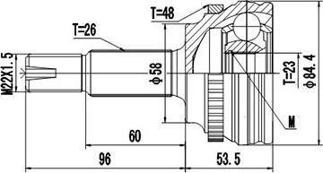 Dynamatrix DCV859136 - Шарнирный комплект, ШРУС, приводной вал avtokuzovplus.com.ua