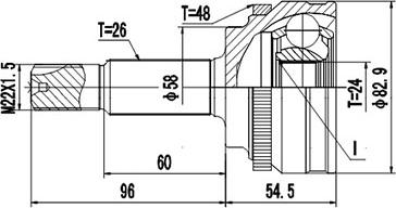 Dynamatrix DCV859153 - Шарнирный комплект, ШРУС, приводной вал avtokuzovplus.com.ua