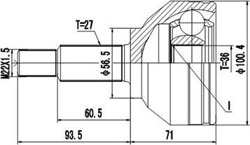 Dynamatrix DCV860005 - Шарнірний комплект, ШРУС, приводний вал autocars.com.ua