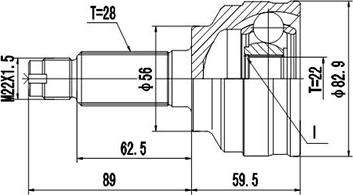 Dynamatrix DCV899042 - Шарнірний комплект, ШРУС, приводний вал autocars.com.ua