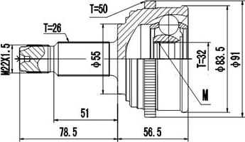 Dynamatrix DCV899225 - Шарнирный комплект, ШРУС, приводной вал avtokuzovplus.com.ua