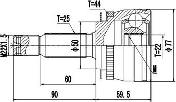 Dynamatrix DCV899294 - Шарнірний комплект, ШРУС, приводний вал autocars.com.ua