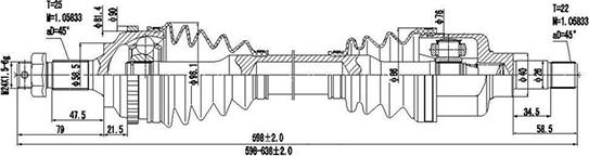 Dynamatrix DDS210018 - Приводний вал autocars.com.ua