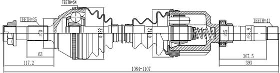 Dynamatrix DDS210032 - Приводний вал autocars.com.ua