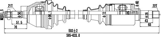 Dynamatrix DDS210040 - Приводний вал autocars.com.ua