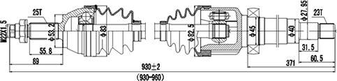 Dynamatrix DDS218046 - Приводний вал autocars.com.ua