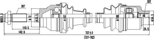 Dynamatrix DDS235010 - Приводний вал autocars.com.ua