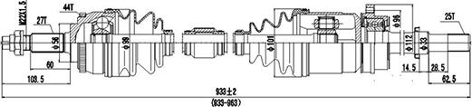 Dynamatrix DDS241002 - Приводний вал autocars.com.ua