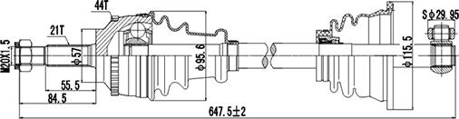 Dynamatrix DDS250009 - Приводний вал autocars.com.ua