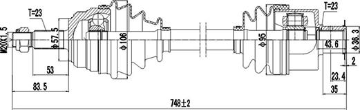 Dynamatrix DDS250046 - Приводний вал autocars.com.ua