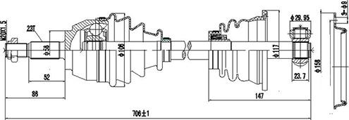 Dynamatrix DDS250197 - Приводной вал avtokuzovplus.com.ua