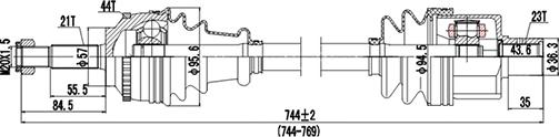 Dynamatrix DDS250327 - Приводний вал autocars.com.ua