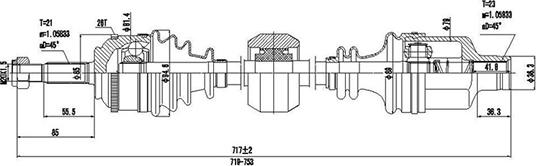 Dynamatrix DDS250357 - Приводний вал autocars.com.ua