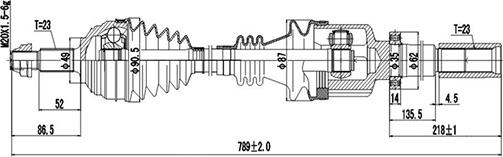 Dynamatrix DDS250443 - Приводний вал autocars.com.ua