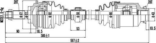 Dynamatrix DDS299064 - Приводний вал autocars.com.ua