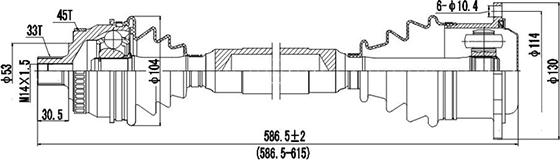 Dynamatrix DDS299108 - Приводной вал avtokuzovplus.com.ua