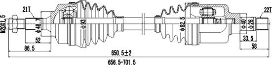 Dynamatrix DDS299272 - Приводной вал avtokuzovplus.com.ua