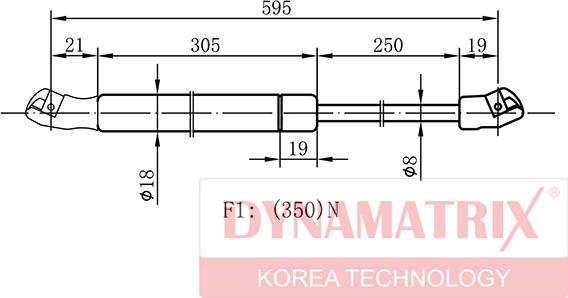 Dynamatrix DGS0031DT - Газовая пружина, упор autodnr.net