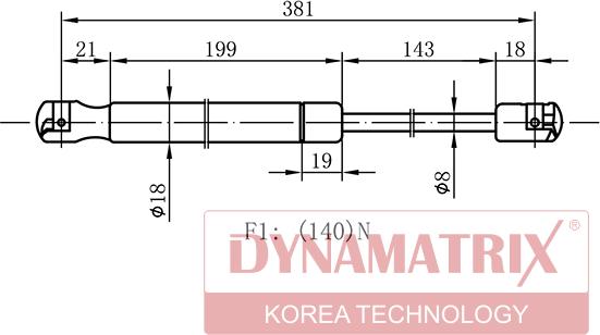 Dynamatrix DGS006941 - Газовая пружина, упор avtokuzovplus.com.ua