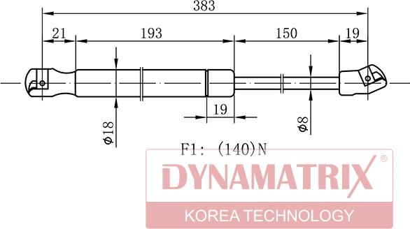 Dynamatrix DGS006963 - Газовая пружина, заднее стекло avtokuzovplus.com.ua