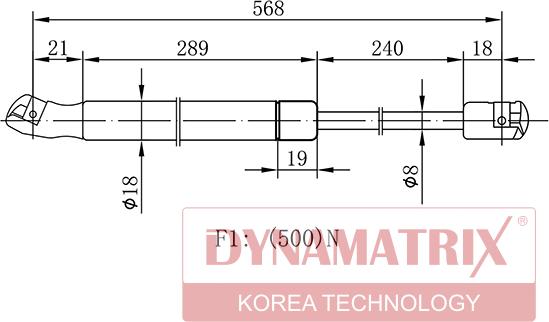 Dynamatrix DGS016761 - Газовая пружина, упор autodnr.net