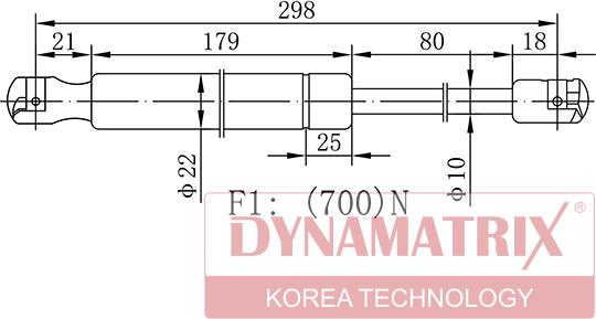 Dynamatrix DGS020878 - Газова пружина, кришка багажник autocars.com.ua