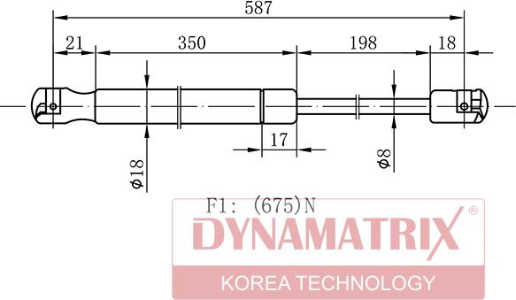 Dynamatrix DGS031543 - Газовая пружина, упор avtokuzovplus.com.ua