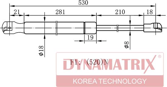 Dynamatrix DGS1036VW - Газова пружина, кришка багажник autocars.com.ua