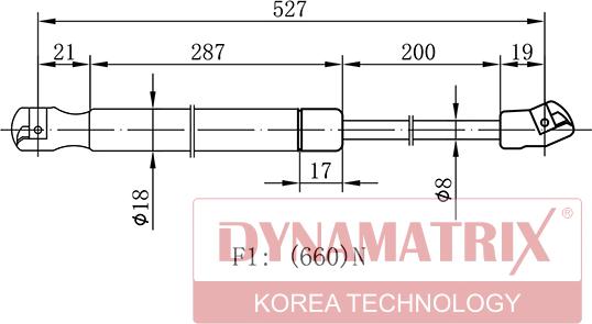 Dynamatrix DGS1297QU - Газова пружина, кришка багажник autocars.com.ua