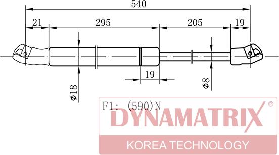 Dynamatrix DGS1308PG - Газовая пружина, упор autodnr.net