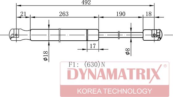 Dynamatrix DGS4932SV - Газова пружина, кришка багажник autocars.com.ua