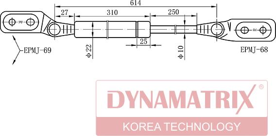 Dynamatrix DGS768389 - Газова пружина, кришка багажник autocars.com.ua