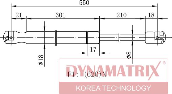 Dynamatrix DGS7857RZ - Газовая пружина, упор autodnr.net