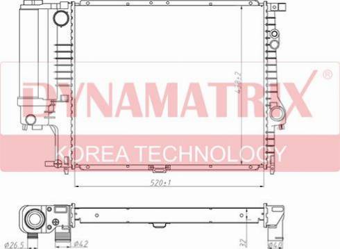 Dynamatrix DR60607A - Радіатор, охолодження двигуна autocars.com.ua