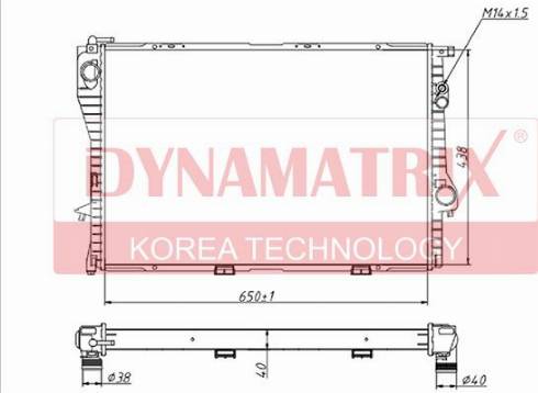 Dynamatrix DR60752A - Радіатор, охолодження двигуна autocars.com.ua