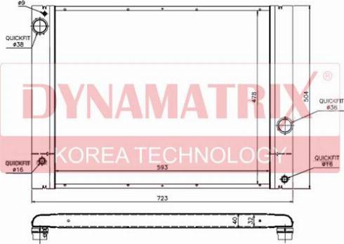 Dynamatrix DR60772 - Радиатор, охлаждение двигателя avtokuzovplus.com.ua