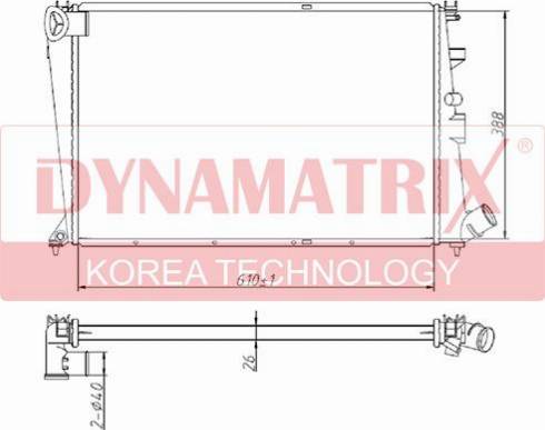 Dynamatrix DR61303 - Радіатор, охолодження двигуна autocars.com.ua