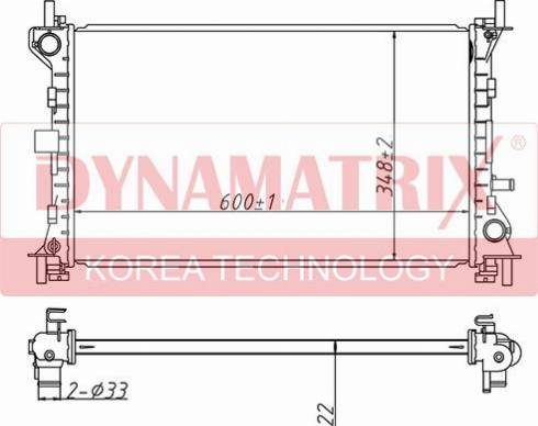 Dynamatrix DR62052 - Радіатор, охолодження двигуна autocars.com.ua