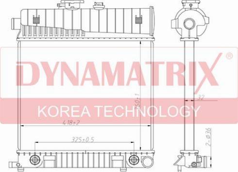 Dynamatrix DR62708A - Радиатор, охлаждение двигателя avtokuzovplus.com.ua