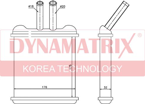 Dynamatrix DR76502 - Теплообмінник, опалення салону autocars.com.ua