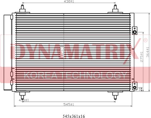 Dynamatrix DR94826 - Конденсатор кондиционера avtokuzovplus.com.ua