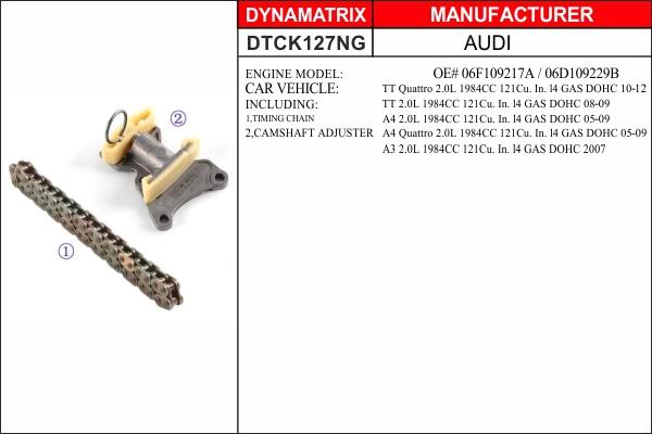 Dynamatrix DTCK127NG - Комплект цепи привода распредвала avtokuzovplus.com.ua