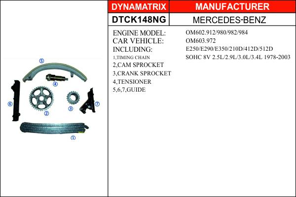 Dynamatrix DTCK148NG - Комплект цепи привода распредвала avtokuzovplus.com.ua