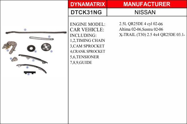 Dynamatrix DTCK31NG - Комплект ланцюга приводу распредвала autocars.com.ua