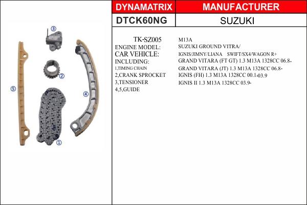 Dynamatrix DTCK60NG - Комплект ланцюга приводу распредвала autocars.com.ua