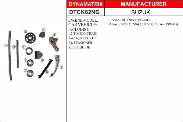 Dynamatrix DTCK62NG - Комплект цепи привода распредвала autodnr.net